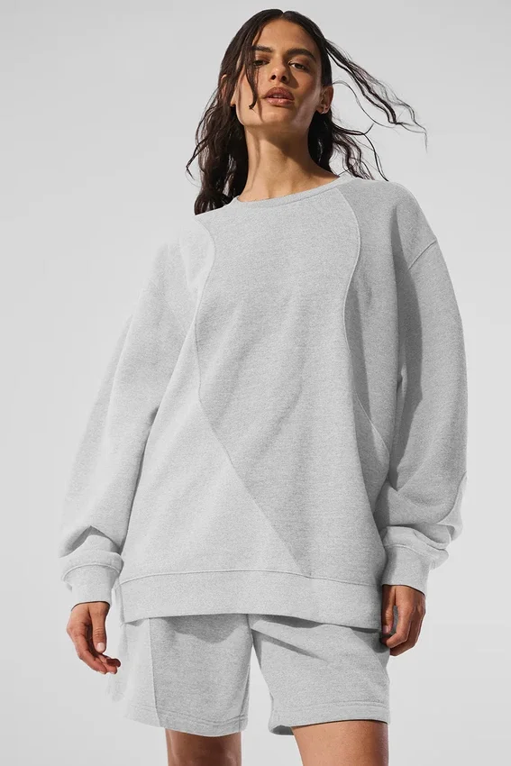 Jerséu de cuello redondo «Make Waves» - Gris jaspeado deportivo tonal