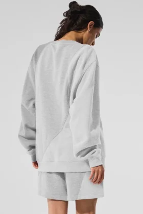 Jerséu de cuello redondo «Make Waves» – Gris jaspeado deportivo tonal
