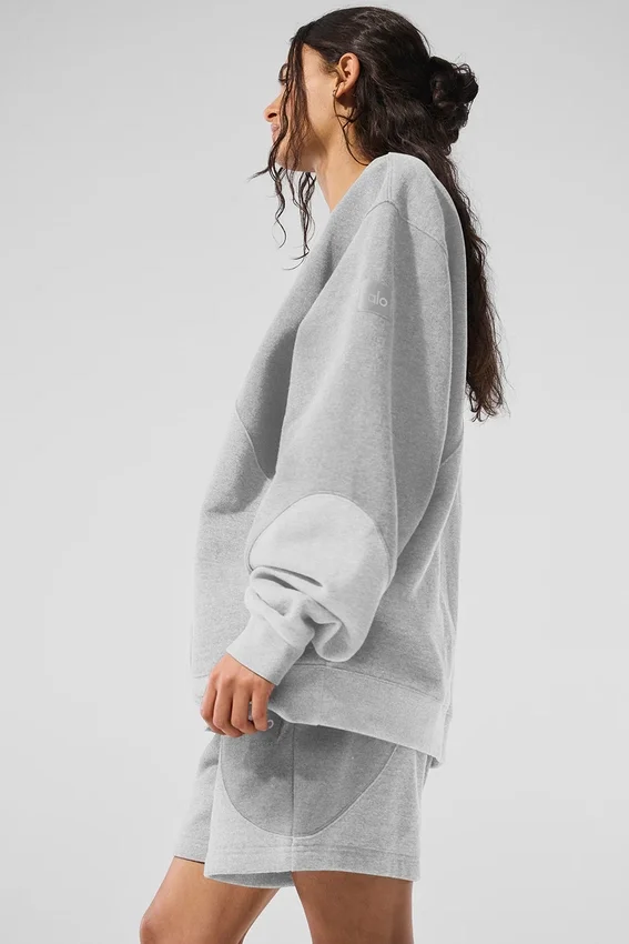 Jerséu de cuello redondo «Make Waves» - Gris jaspeado deportivo tonal