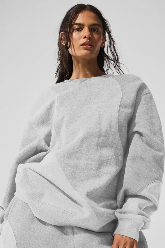 Jerséu de cuello redondo «Make Waves» - Gris jaspeado deportivo tonal