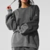 Jerséu de cuello redondo «Make Waves» - Gris jaspeado oscuro tonal