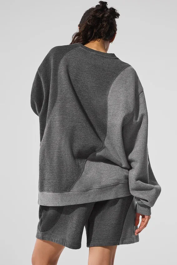 Jerséu de cuello redondo «Make Waves» - Gris jaspeado oscuro tonal