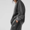 Jerséu de cuello redondo «Make Waves» - Gris jaspeado oscuro tonal
