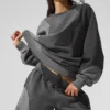 Jerséu de cuello redondo «Make Waves» - Gris jaspeado oscuro tonal