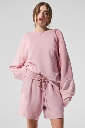 Jerséu de cuello redondo «Make Waves» - Rosa atardecer tonal