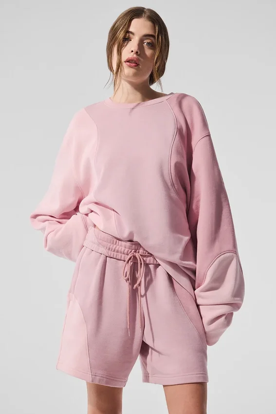 Jerséu de cuello redondo «Make Waves» - Rosa atardecer tonal