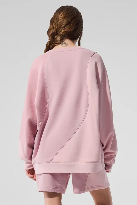 Jerséu de cuello redondo «Make Waves» - Rosa atardecer tonal