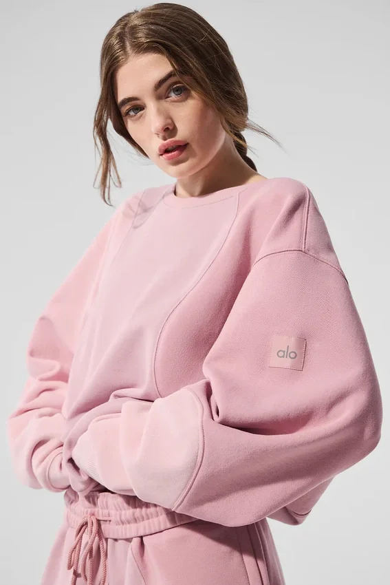 Jerséu de cuello redondo «Make Waves» - Rosa atardecer tonal