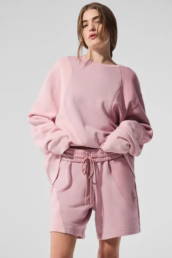 Jerséu de cuello redondo «Make Waves» - Rosa atardecer tonal