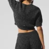Jerséu de manga corta jaspeado — Negro jaspeado
