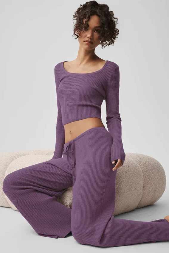 Jerséu de punto de jersey y talle medio «Unwind» - Plum Kiss