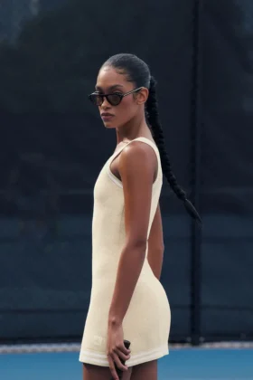 Jerséu de punto estilo jersey «Tennis Club» - Avena/Blanco