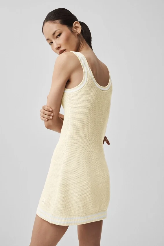 Jerséu de punto estilo jersey «Tennis Club» - Avena/Blanco