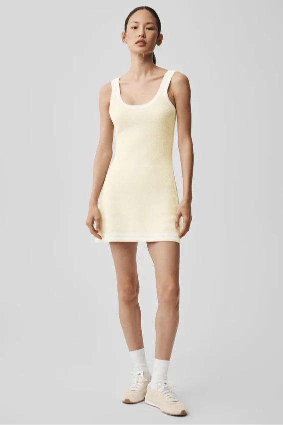 Jerséu de punto estilo jersey «Tennis Club» - Avena/Blanco
