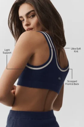 Jerséu de punto estilo jersey «Tennis Club» – Azul marino/Marfil
