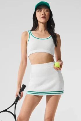 Jerséu de punto estilo jersey «Tennis Club» - Blanco/Verde abeto