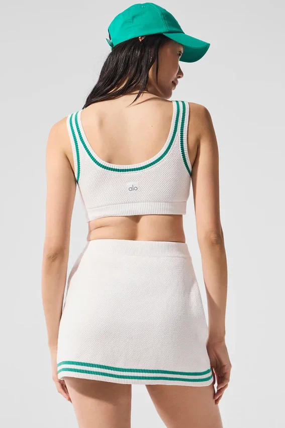 Jerséu de punto estilo jersey «Tennis Club» - Blanco/Verde abeto