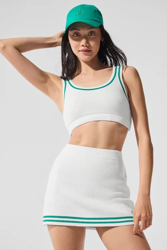 Jerséu de punto estilo jersey «Tennis Club» - Blanco/Verde abeto
