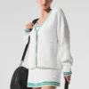 Jerséu de punto estilo «Tennis Club» - Blanco/Verde abeto