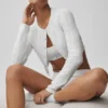 Jerséu de punto Pointelle «Be Mine» - Blanco semitransparente