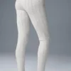 Jerséu de punto Pointelle y leggings High-Waist «Be Mine» — Gris claro jaspeado