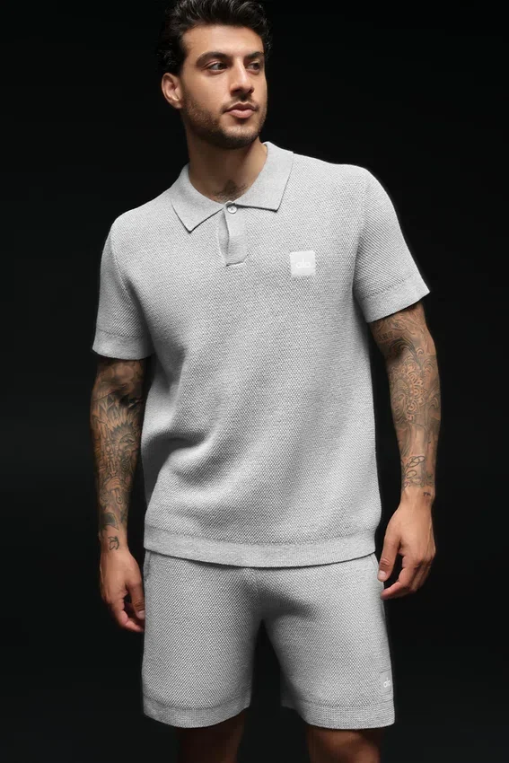 Jerséu de punto «Sports Club» — Gris jaspeado deportivo