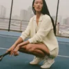 Jerséu de punto «Tennis Club» - Avena/Blanco