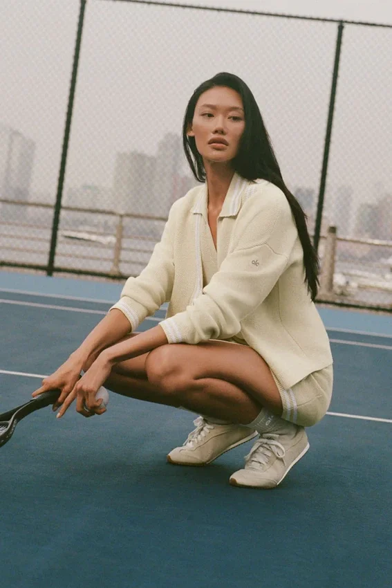 Jerséu de punto «Tennis Club» - Avena/Blanco
