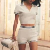 Jerséu de punto «Tennis Club» — Marfil/Azul marino