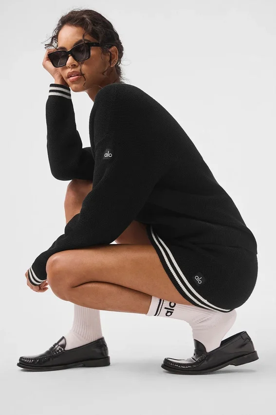 Jerséu de punto «Tennis Club» - Negro/marfil