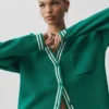 Jerséu de punto «Tennis Club» - Verde esmeralda/marfil