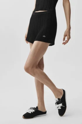 Jerséu High-Waist de punto «Sunlit» - Negro