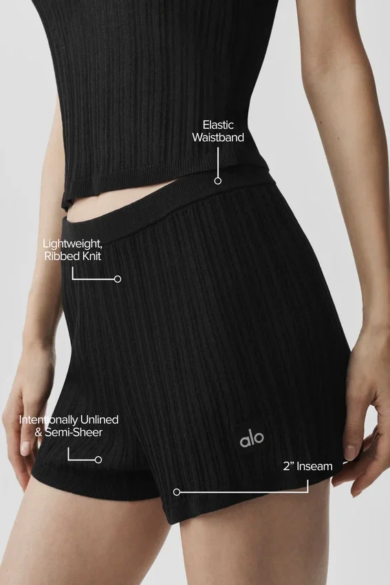 Jerséu High-Waist de punto «Sunlit» - Negro