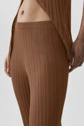 Jerséu High-Waist «Sunlit» de punto de jersey — Marrón «Sun Kissed»
