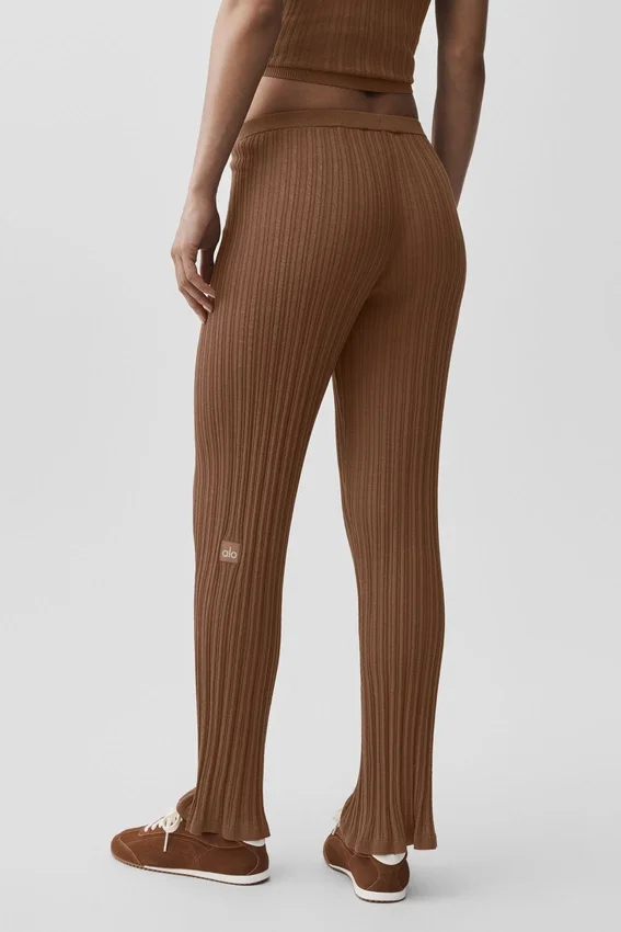 Jerséu High-Waist «Sunlit» de punto de jersey — Marrón «Sun Kissed»