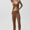 Jerséu High-Waist «Sunlit» de punto de jersey — Marrón «Sun Kissed»