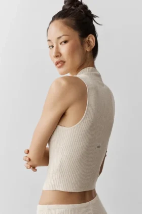 Jerséu sin mangas tipo jersey «Unwind» – Avena jaspeada