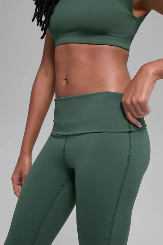 Leggings acampanados con cintura doblada Alo Softsculpt - Verde trébol