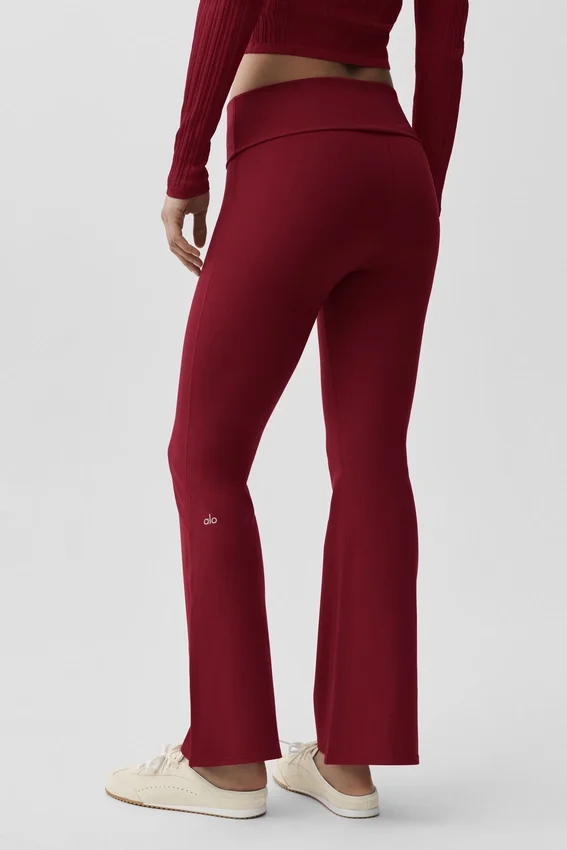 Leggings acampanados con vuelta de 7/8 Alo Softsculpt - Rojo «Summer Romance»