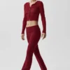 Leggings acampanados con vuelta de 7/8 Alo Softsculpt - Rojo «Summer Romance»