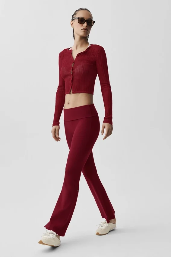 Leggings acampanados con vuelta de 7/8 Alo Softsculpt - Rojo «Summer Romance»