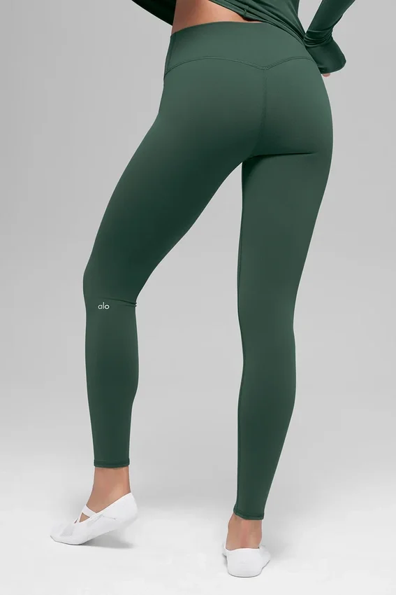 Leggings Airbrush Winter Warm High-Waist «Nocturne» — Clover Green