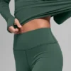 Leggings Airbrush Winter Warm High-Waist «Nocturne» — Clover Green
