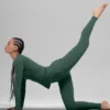 Leggings Airbrush Winter Warm High-Waist «Nocturne» — Clover Green