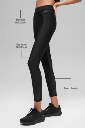 Leggings Airlift Rebel de cintura alta y largo 7/8 — Negro