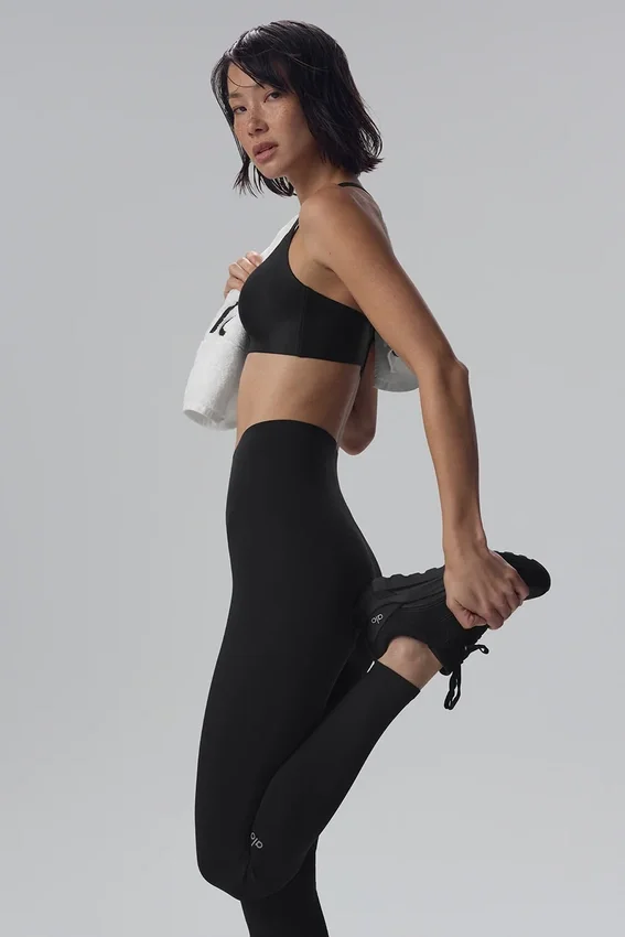 Leggings «Airlift Strength» de cintura High-Waist y largo 7/8 - Negro
