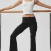 Leggings Alo Softsculpt de 7/8 con bajo vuelto y corte acampanado - Negro