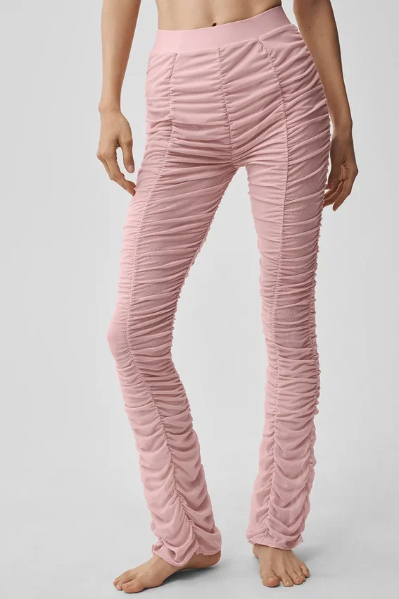Leggings Cherish High-Waist Airlift con malla - Rosa vintage