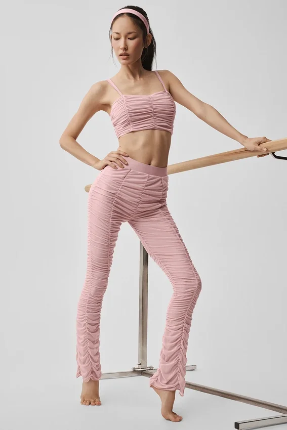 Leggings Cherish High-Waist Airlift con malla - Rosa vintage