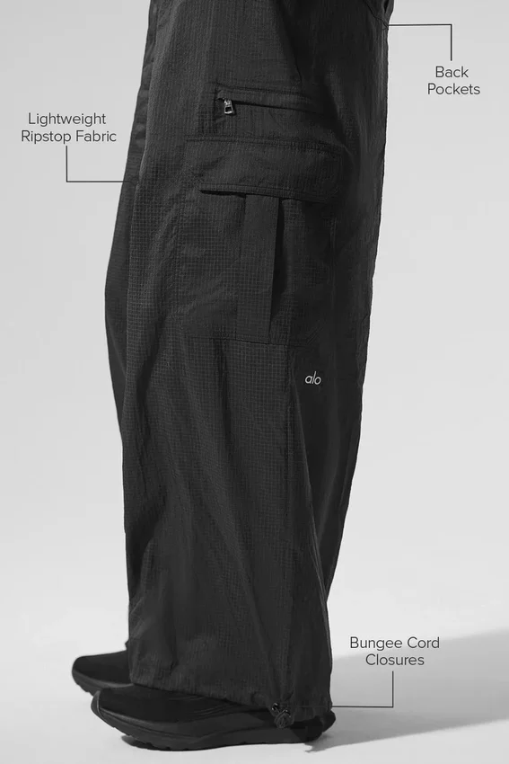 Leggings de chándal ancho y transparente «Game Time» - Negro